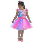 Vestido Stitch e Angel - Saia Tutu Colorido com LED