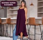 Vestido Super Elegante Confortável Assimétrico Moda Verão