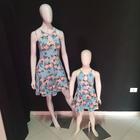 Vestido Tal Mãe Tal Filha Flora azul gola detalhe gota