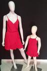 Vestido Tal Mãe Tal Filha Vermelho decote transpassado