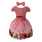 Vestido Trapézio Boneca Metoo Angela Verde e Rosa Fantasia Temático -  Pityticos Moda Infantil