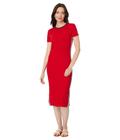 Vestido Tommy Hilfiger Ribbed Midi para mulheres escarlate tamanho S