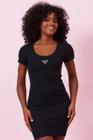 Vestido Tubinho Com Logo de Metal Planet Girls Preto