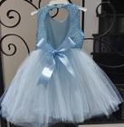 VESTIDO TUTU AZUL FESTA LANTEJOULA MENINA BEBE 1 a 4 ANOS