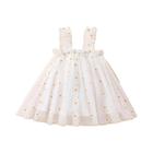 Vestido Tutu Bordado Floral para Bebês - Sem Mangas - Estilo Princesa com Faixa