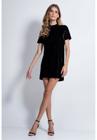 Vestido Veludo Manga Curta Guess Preto