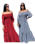 Vestido xadrez manga longa plus size feminino ajustável ao corpo adulto festa junina