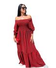 Vestidos Plus Size Longo Ciganinha Xadrez Presente Dia Das Mãe