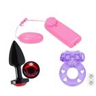 Vibrador bullet + anel peniano + plug anal p kit lamour