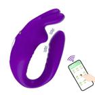 Vibrador de Casal com App de Celular Hera Roxo Silicone