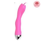 Vibrador estimulador ponto G com língua mágica na ponta e textura massageadora 16cm com 12 frequências de sexo oral toqu - Wasai