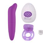 Vibrador Feminino Golfinho Estimulador Clitóris + EGG Masturbador Masculino + Anel Peniano com Vibro