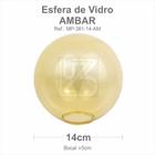 Vidro esfera s/ colarinho 14cm bocal 5cm - ambar