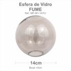 Vidro esfera s/ colarinho 14cm bocal 5cm - fumê