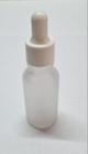 Vidro Transparente Fosco-20ml (40 peças)-c/ tampa branca s/ lacre, bulbo branco e pipeta conta gota