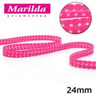 Viés Estampado Fino 24mm 20 metros - Bolinha Pink - Marilda