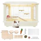 VINTEX Grandes Gaiolas de Hamster, Habitat de Pequenos Animais para Grandes Hamsters Siberianos, Gerbils, Coelhos Pequenos, Inclui 5 Pacotes de Brinquedos de Hamster e Acessórios de Habitat, Medidas 24 "L x 14" W x 17" H (Gaiola Branca)