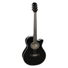 Violão Eletroacústico Aço Mini Jumbo Cutaway Gsf-1d Ceq Bk Preto, Com Afinador E Equalizador - GIANNINI