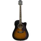 Violão Eletroacústico Dreadnought Folk Cutaway Aço GF-1D CEQ 3 Tons Sunburst GIANNINI