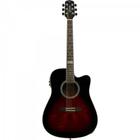 Violão Eletroacústico Dreadnought Folk Cutaway Aço Gf-1D Ceq Brown Red Burst Giannini