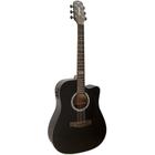 Violão Folk Giannini GF1D Ceq SBK Satin Black Cutway Aço