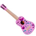 Violão Infantil 06 Cordas Aço 55Cm Rosa Azul Com Ajuste