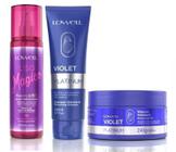 Violet Platinum Shampoo +Máscara +Fluido Liso Mágico Lowell