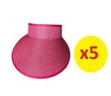 Viseira Rosa Aba 12cm Elástico Praia Verão (5 Unidades) - Lynx