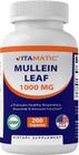 Vitamatic Mullein Leaf 1000mg por Porção - Suporta a Função Respiratória, Brônquica e Imune Saudável - 200 Cápsulas