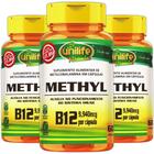 Vitamina B12 Metilcobalamina Natural Vegano 60 cápsulas 350mg Kit com 3