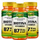 Vitamina B7 Biotina 60 capsulas 500 mg Kit com 3