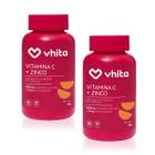Vitamina C 1000mg e Zinco com alta concentração e mais imunidade 60 cáps Vhita ( 2 unidades)