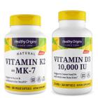 Vitamina D3 10.000UI (360Gels) + K2 MK7 100mcg (180gels) - Healthy Origins Import