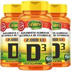 Vitamina D3 2000 U.I. Colecalciferol 60 cápsulas de 470mg Kit com 3