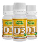 Vitamina D3 em Gotas Sabor Menta 20ml Kit com 3