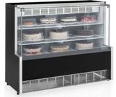 Vitrine Refrigerada Evaporador Aletado Gelopar GPEA 140 Vidro Reto Preta