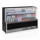 Vitrine Refrigerada Universal 1 Placa Fria GPSA-175R PR Preta Linha Aurora Vidro Reto Gelopar