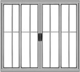 Vitro 4 folhas 1,00 x 1,50 c/grade total alumínio brilhante - Alfa Esquadrias