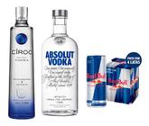 Vodka Ciroc 750ml + Vodka Sueca 750ml + 4 Red Bull
