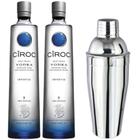 Vodka Ciroc kit 2 unidades com coqueteleira INOX