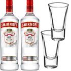 Vodka Smirnoff 998ml Tri destilada Original kit 2 garrafas e 2 copos