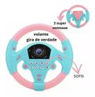 Volante De Brinquedo Interativo Com Som/Simulação/Carro Rosa - DBRINQ