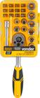 VONDER - 3029014025 - Jogo de soquetes e ponteiras com encaixe de 1/4", 4,0 mm a 13,0 mm, com 25 peças,