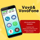 Vovô&vovófone lg 64gb 4g tela 6.3 3gb ram botão sos zap