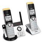 VTECH IS8121-2 Super Long Range até 2300 Pés DECT 6.0 Bluetooth 2 Telefone sem fio para casa com secretária eletrônica, bloqueio de chamadas, conecte-se à célula, interfone e expansível para 5 aparelhos