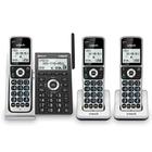 VTech VS306-3 DECT 6.0 3 Telefones domésticos sem fio com Bluetooth, sistema de atendimento, bloqueador de chamadas inteligente, anúncio de identificação de chamadas, display retroiluminado, viva-voz duplex (prata e preto)