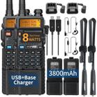 Walkie Talkies BAOFENG UV-5R 8W de longo alcance 3800mAh, pacote com 2