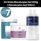 Wella 1x Blondorplex Nº1 e Nº 2 + 2x OX 30 Vol. (4 itens)