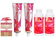 Wella Kit c/2 Color Touch Tonalizante 7/0 Louro Médio e 7/1 Louro Médio Acinzentado 60g + 2 Emulsão 13v 120 ml