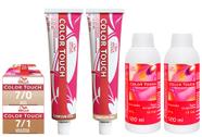 Wella Kit Color Touch Tonalizante 7/0 Louro Médio e 7/1 Louro Médio Acinzentado 60g + 2 Emulsão 13v 120 ml